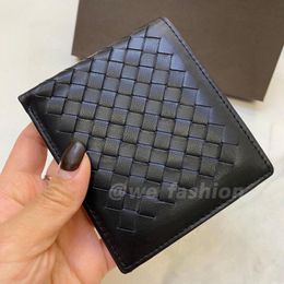 Men Wallet Genuine Leather Women Designer Bifold Long Wallets Mens Knitting Card Holder Designers B Purse Credit Card Holder Blac2310810