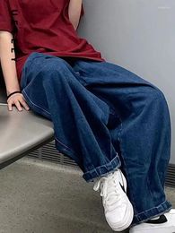 Women's Jeans UETEEY Blue Korean Women Vintage Straight Baggy Boyfriend For Oversized Elastic Band Denim Pants Waisted