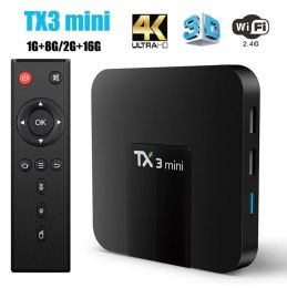 Box 2021 TX3 Mini Smart TV Box Android 8.1 Amlogic S905W 2G 16G 4K H.265 2.4G 5G Dual Wifi SetTop Media Player TV Streamer Receiver