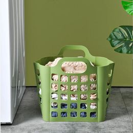 Laundry Bags Folding Portable Kitchen Dishwashing Basket Plastic Dirty Clothes Storage Convenient Bathroom Wisp Bath