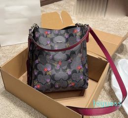 2024 new print designer Drawstring bags women luxury crossbody bags high quality tote bag fashion bucket leather handbags