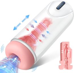 Male Masturbator Adult Sex Toys,Sex Machine with 4 Thrusting 4 Suction 10 Vibration Modes Pocket Pussy,Toys for Men's Sex,Automatic Stroker Male Masturbators Penis