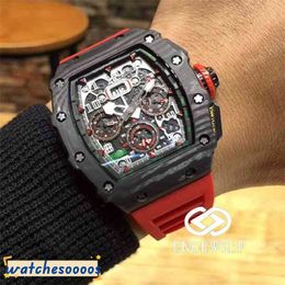 Luxury Top Quality Wristwatch Mechanical Watch Watches Wristwatch Designer Mechanics Engrwolf r Rm11-03 Series 7750 Automatic Timing Tape Men's