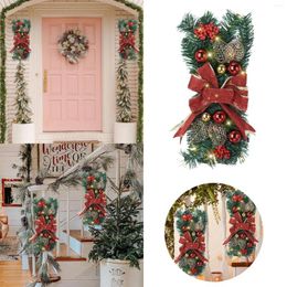 Decorative Flowers The Cordless Prelit Stairway Trim Christmas Wreaths For Front Door Holiday Wall Window Hanging Ornaments Advent Wreath