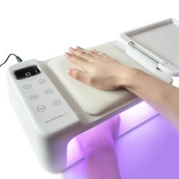 Dryers Nail Dryer Lamp Two Hand Hand Pillow Arm Rest 2 In 1 UV Led Nail Pillow Lamp 63LEDS US Charge Manicure Uv Gel Polish Dryer Light