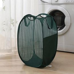 Laundry Bags Folding Bucket Breathable Mesh Hamper Capacity Storage For Dirty Clothes Foldable Lightweight Ideal Home College