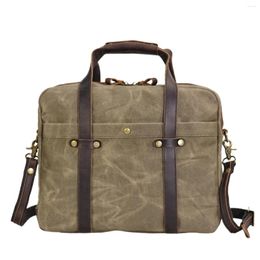 Briefcases American Retro 15.6 Inch Computer Bag Crossbody Handbag For Business