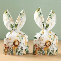 Gift Wrap Jungle Animal Bags Candy Biscuit Packing Bag Happy Birthday Party Supplies Kids Baby Shower Wedding Diy