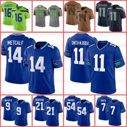 11 Jaxon Smith-Njigba DK Metcalf 7 Geno Smith Football Jersey Devon Witherspoon Tyler Lockett Tariq Woolen Kenneth Walker III Marshawn Lynch Bobby Wagner Jamal Adams