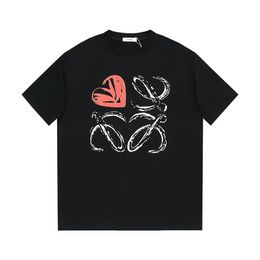 Women's T-shirt designer classic and fashionable Loewe high-quality letter heart graffiti print pattern pure cotton casual short sleeved summer clothing