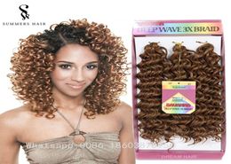 Non Chemical Synthetic trss Hair Natural Looking Ombre Colour Wavy Curly Synthetic Crochet Braids Bulk Hair Extension5443316