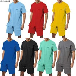 Summer New Casual Suit Mens Round Neck Short Sleeve T-shirt Loose Basketball Men Stna