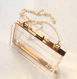 New Acrylic Transparent Women Clutch Bag Chain Luxury Messenger Bag Evening Bag Handbag Chain Shoulder Bags1449620