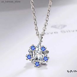 Pendant Necklaces 925 Sterling Silver Snowflake Zircon Pendants Necklaces For Women Fashion Designer Luxury Quality Fine Jewellery GaaBou240408GM8M