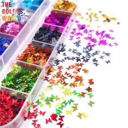 Glitter TCT209 Butterfly Shape Holographic Laser 3MM Nail Glitter Nail Art Decoration Makeup Nail Gel Face Glitter Handwork Henna DIY