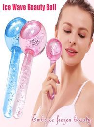 2pcsLot Large Magic Ice Globes Hockey Energy Face Massager Beauty Crystal Ball Facial Cooling Globe Water Wave For Eye massage3064810
