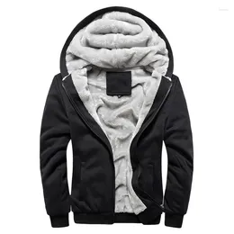 Men's Hoodies Jacket Winter Thick Warm Fleece Zipper Coat Casual Tracksuit Sportwear Male Sweatshirts M- 5XL