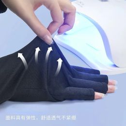 1 Pair Anti Uv Rays Protective Gloves Nail Gloves Black White Led Lamp Nail Uv Protection Radiation Proof Glove Nail Art Tools