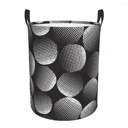 Laundry Bags Monochrome Dots Art Basket Collapsible Large Capacity Clothes Storage Bin Geometric Baby Hamper