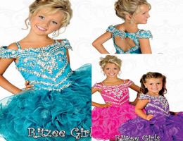 Perfect Angels 2014 New Arrival beaded bodice fuchsia purple cupcake kids pageant dresses Flower Girl Dresses4344518