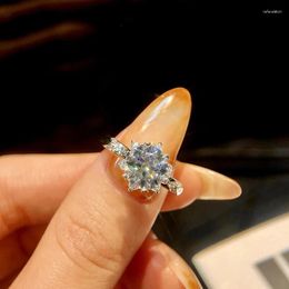 Cluster Rings GRA Luxury Moissanite Diamond Gemstone For Women 925 Sterling Silver D Color Solitaire Wedding Engagement Fine Jewelry
