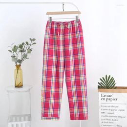 Women's Sleepwear Spring Autumn Women Cotton Sleep Pants Female High Quality Nightwear Lounge Wear Trousers Ladies Casual Plaid Home