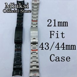 Miuksi 21mm 904L bracelet solid stainless steel watch band folding buckle fit Miuksi 43mm/44mm case 240320
