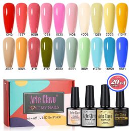 Gel Arte Clavo 24pcs Kit Gift Box Gel Nail Polish Set 8ml Colour UV Nail Design Nails Art Manicure Matte Top Base Coat Blooming Gel