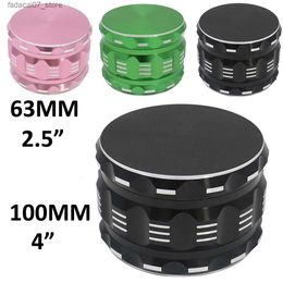 Herb Grinder 4 100mm 4-piece Aluminium herbal grinder with granite scraper 63MM metal 4-layer spice tobacco smoke accessories Q240408