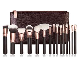 Brand high quality Makeup Brush 15PCSSet Brush With PU Bag Professional Brush For Powder Foundation Blush Eyeshadow6596253