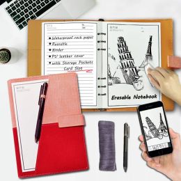 Notebooks A5 Reusable Notebook w/Erasable Pen Smart Leather Notepad Drawing Planner Binder,Waterproof Cloud Storage School Office Supplies