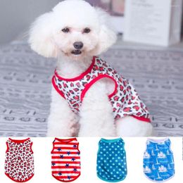 Dog Apparel 2024 Summer Clothes Vest Star Leopard Breathable Thin Puppy T Shirt For Small Dogs Teddy Yorkshire Pomeranian Clothing