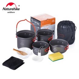 Camping Cooking Set Outdoor Picnic Pot Ultralight Portable Cookware 23 Person Hiking Non Stick Pots 240306