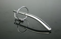 Slim Curved Stainless Steel Hollow Sound with Glans Ring penis urethral tube metal male stainless steel Adult metal sex toys MKA702323594