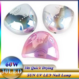 Guns 60w Uv Led Lamp Gel Nail Dryer with 30 Pcs Led Nail Lamp for Manicure Hine Nail Art Equipment for Fast Drying All Gel Polish