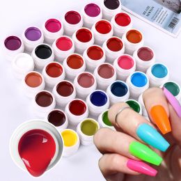 Gel 36 Colors Solid Color Painting Nail Polish Gel Set Soak Off Pure Cover Varnish Semi Permanent UV Lacquer Japanese Manicure Tools