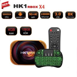 Box NEW HK1 RBOX X4 / X4S Android 11 Amlogic S905X4 Smart TV BOX vs hk1 x4s x3 2.4G 5G Dual Wifi 1000M 8K 3D Youtube Media Player