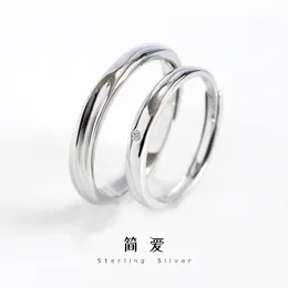 Cluster Rings Elegant And Simple Engraved 925 Sterling Silver Couple With Small Diamonds Perfect Gifts For Students