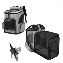 Cat Carriers Extensible Pet Shoulders Bag Cats Backpack Carrier Expandable Mesh Breathable Foldable Rabbits Small Dog Travel Transport Case