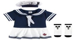 Baby Girls Sailor Costume Infant Halloween Navy Playsuit Fancy Dress Toddler Mariner Nautical Cosplay Outfit Anchor Uniform 2110235597564