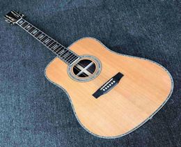 Custom AAAA All Solid Cedar Wood Acoustic Guitar Dread nought 41quot Professional Customised with Tuner Made in Taiwan and Hardc4841430