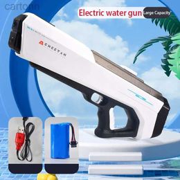 Gun Toys Electric Water Gun ToysAutomatic Absorbing WaterSummer Pool Beach Outdoor Continuous Firing Large Capacity For kids Adult Gift 240408