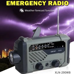 Radio Am/fm/wb Threeband Solar Radio, Outdoor Handcranked Mobile Phone Charging Treasure, Portable Lighting Emergency Lights