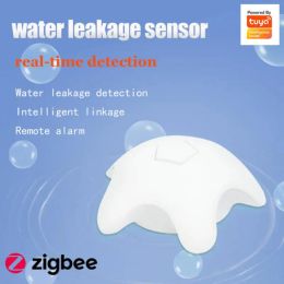 Detector Tuya Zigbee 3.0 Leak Alarm Water Flood Detector Home Security Alarm Protection Smartlife APP Remote Alarm Water Immersion Sensor