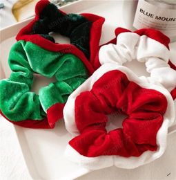 Christmas Velvet Hairbands Girls Hair Scrunchies Ponytail Holder Candy Elastic Hair Ties Ropes Head Pleuche Headwear Hair Accessor2540702