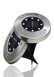 8LEDs Solar Underground Lamps Stainless Steel Buried Light IP65 Waterproof Outdoor Lighting Garden Courtyard Path Way Lawn Lamp5893822