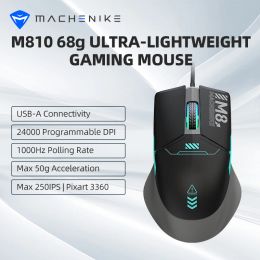 Cases He Gaming Mouse M810 Wired Mouse M840 Wireless Mouse 16000 Dpi Rgb Backlit Mouse Gamer Computer Mouse