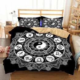 Bedding Sets Bedclothes Black With White Comforter 3D AB Side Bedroom Set Single Double Bedding-set-cover Cotton 2024