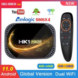 Box HK1 RBOX X4S Smart TV Box Android 11 Amlogic S905X4 4GB 64/128GB tvbox 5G WIFI 4K 8K Youtube 3D Media Player Set Top Box 2G 16G