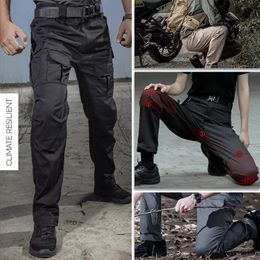 Tactical Waterproof Pants SWAT Combat Army Trousers Many Pockets Waterproof Wear Resistant Casual Cargo Pants Men 240403